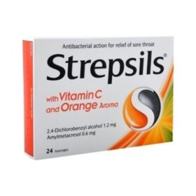 Strepsils Portakal & C Vitamini Aromalı 24 Pastil هو حل سريع وفعال لوجع الحلق